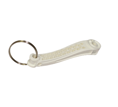 3D Printed White Lattice Keyfob